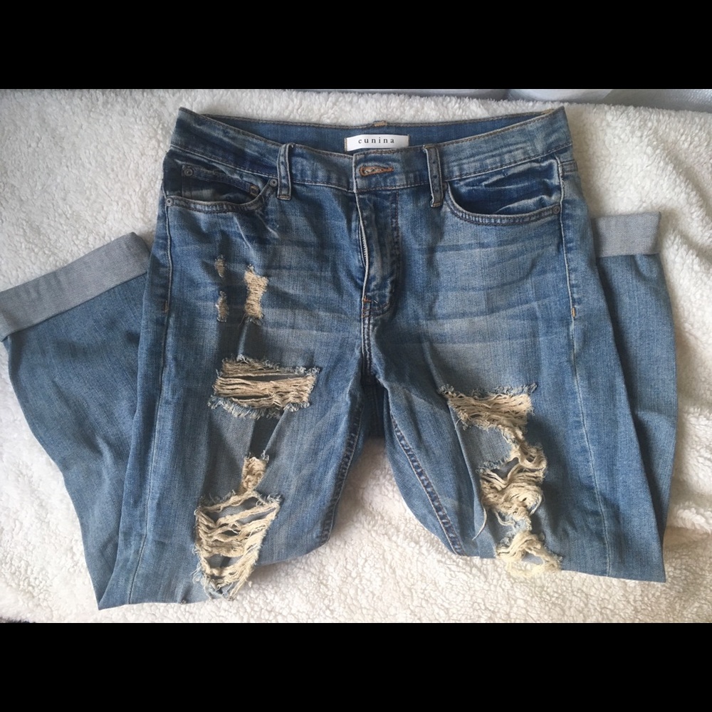 Distressed Boyfriend Denim